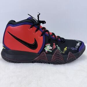 Nike Kyrie 4 Day Of The Dead TV PE Orange Black Basketball Shoes Mens 8.5